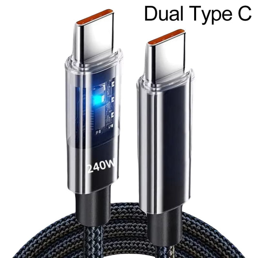 240W Nylon USB Type C Super Fast Charging Cable