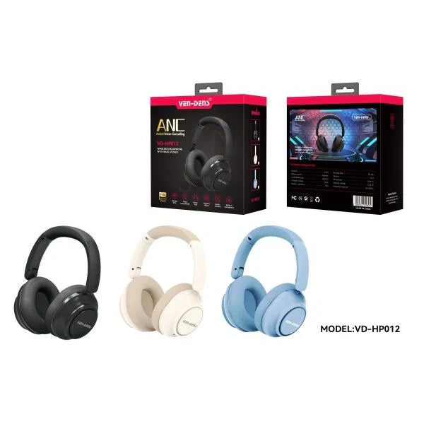 Active Noise Cancelling Wireless Headphones With BASS Stereo (Black)