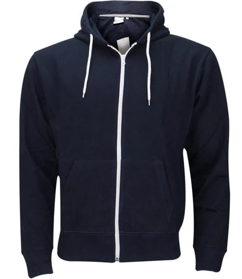 Mens White Cord Zip Up Hoodie