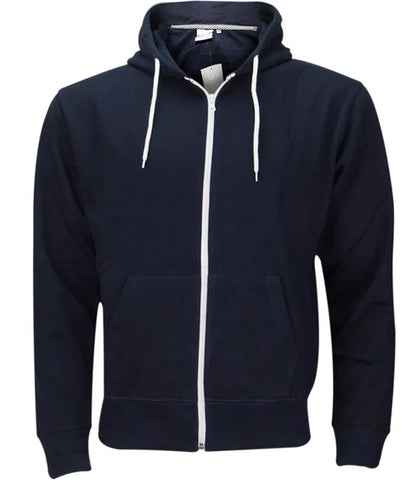 Mens White Cord Zip Up Hoodie