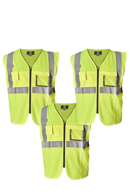 3 Pack Hi Viz Safety Reflective Vests