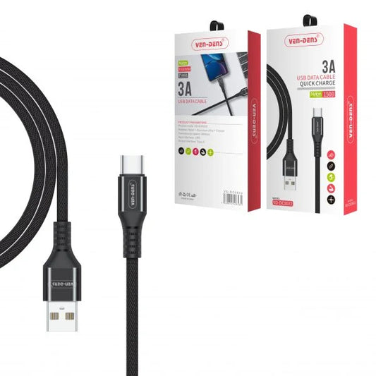 USB Type A - Type C Nylon Braided Charging Cable 1.5M