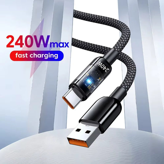 240W QC 3.0 USB to Type C Super Fast Charging Cable