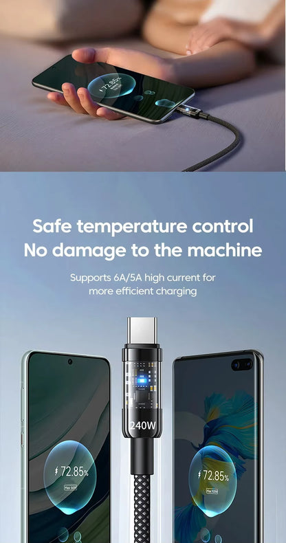 240W QC 3.0 USB to Type C Super Fast Charging Cable