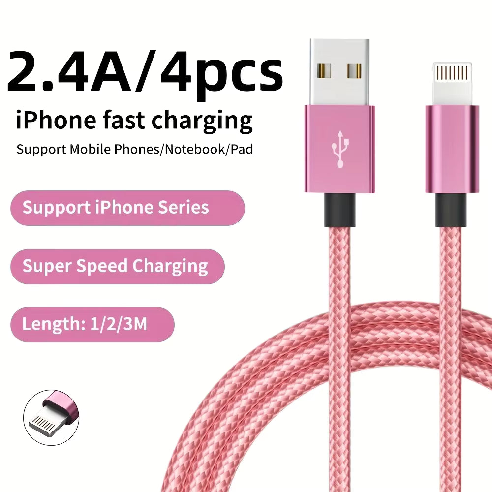 MFi Certified Charging Cable Compatible For iphone 4 PCS
