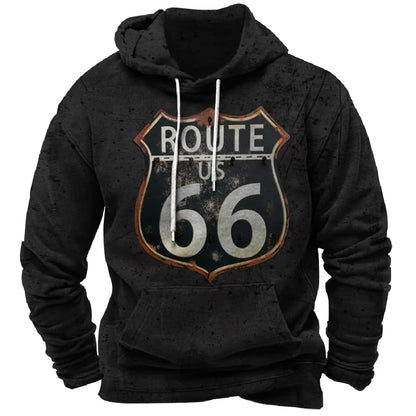 Vintage Pullovers Hoodie Route 66