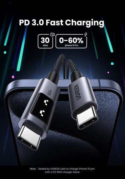 UGREEN UNO PD100W Fast Charge USB C Cable for Phone Type C to Type C
