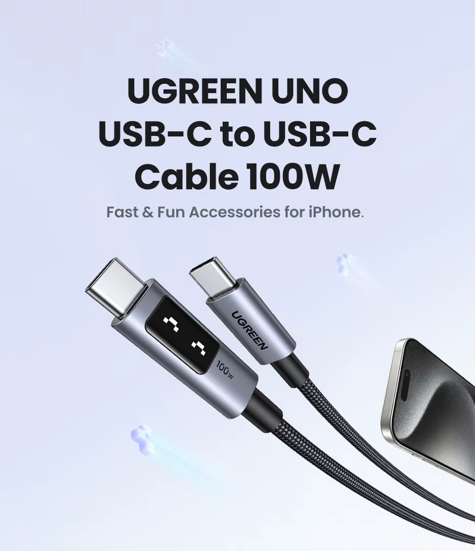UGREEN UNO PD100W Fast Charge USB C Cable for Phone Type C to Type C